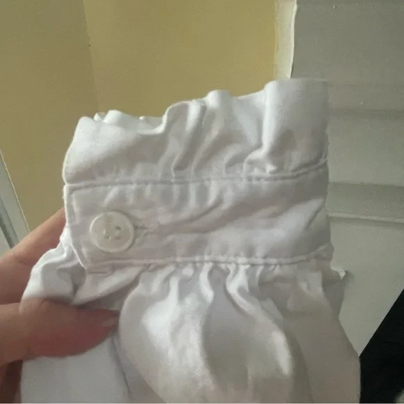 Emerson Fry White Poplin Victorian-Style Ruffle Blouse - Picture 9 of 11